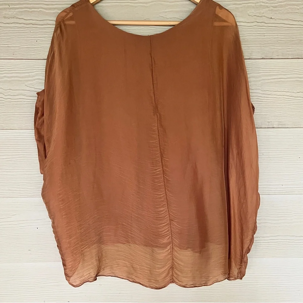 Mahina Rust Brown Women's Blouse - Picture 2 of 7